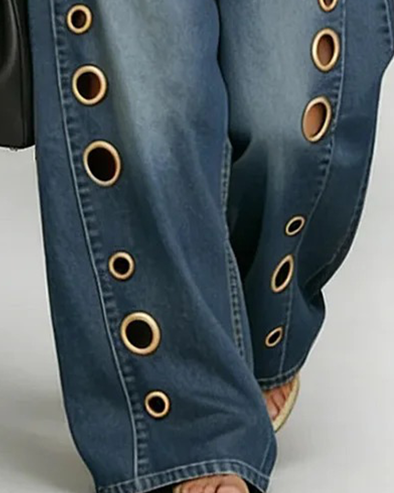 High-Waisted Wide-Leg Jeans