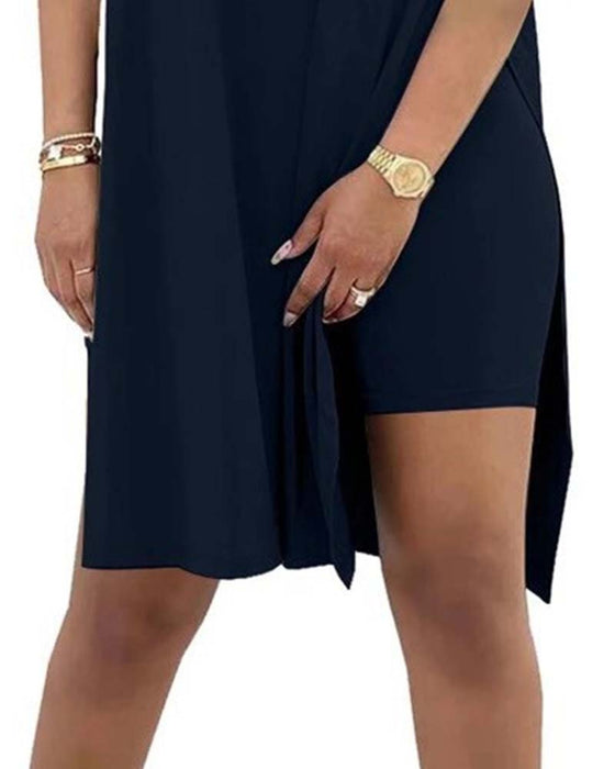 Solid Color Loose Short-Sleeve Pants Set