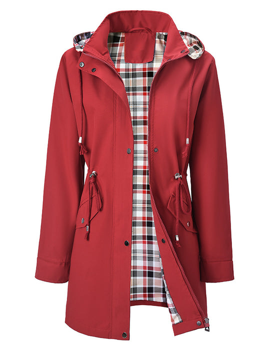 Women Waterproof Long Hooded Trench Coats