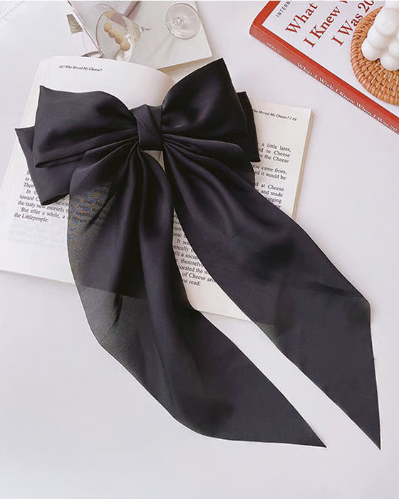 🔥Large Bow Hair Clip for Women – Wedding & Everyday Ponytail Accessory with Long Tail