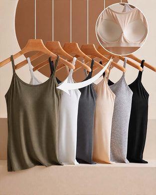 Ribbed Built-in Bra Cami Top