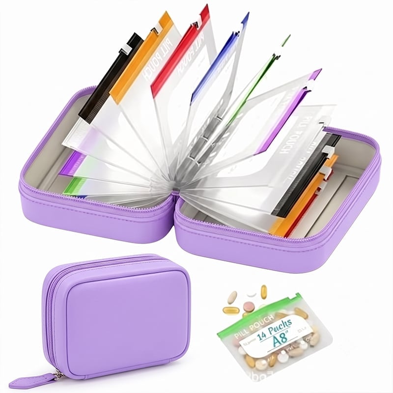 Premium Waterproof PU Travel Pill Organizer Set