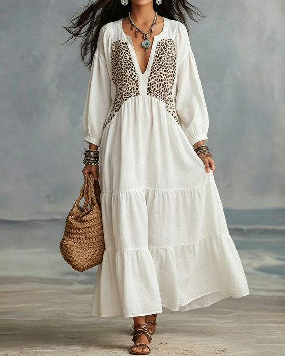 Leopard Print Long Sleeve Blouse