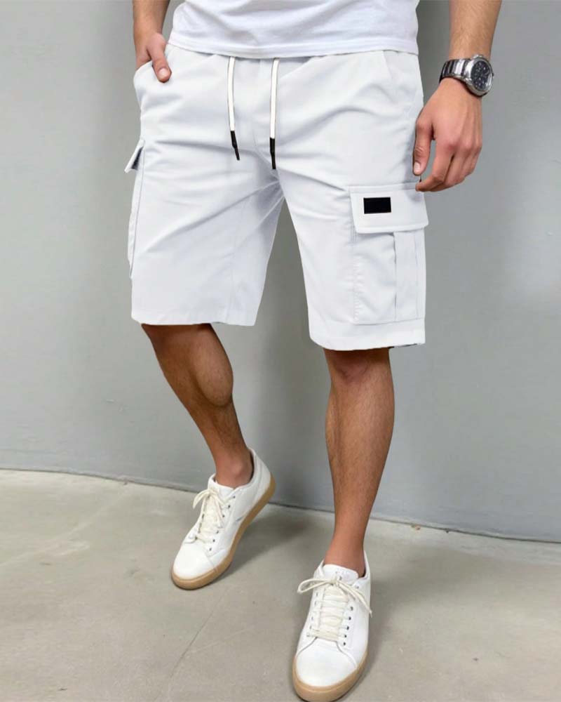 Cargo Pocket Casual Drawstring Shorts