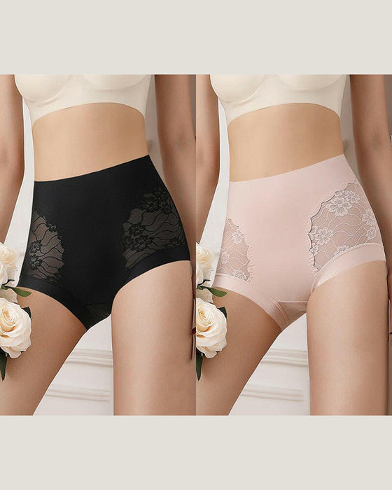 Women’s High-Waist Lace Seamless Stretch Silky Underwear