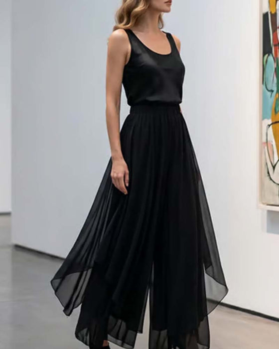 Loose Asymmetrical Casual Wide-Leg Pants