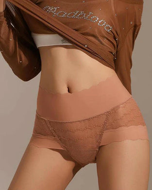 Breathable Seamless High Waist Lace Panties