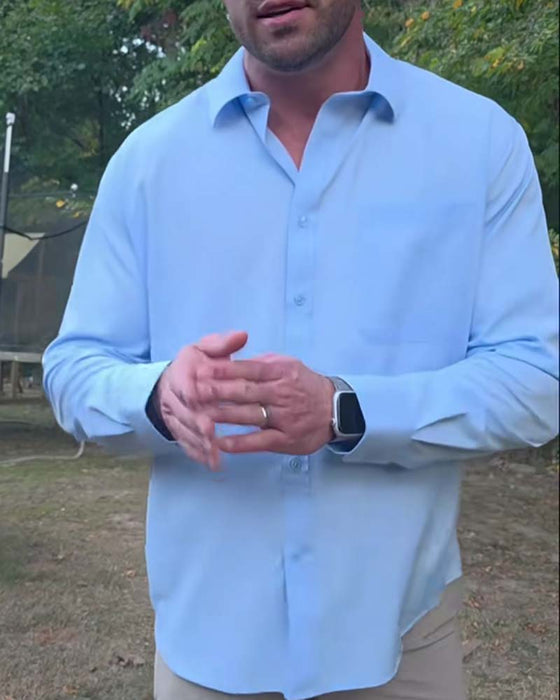 Solid Casual Waterproof Stretch Shirt