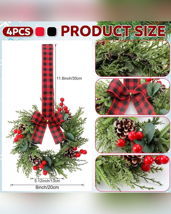 Artificial Christmas Cabinet Wreaths