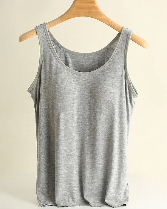 One-Piece Solid Color Bottoming Cami Top