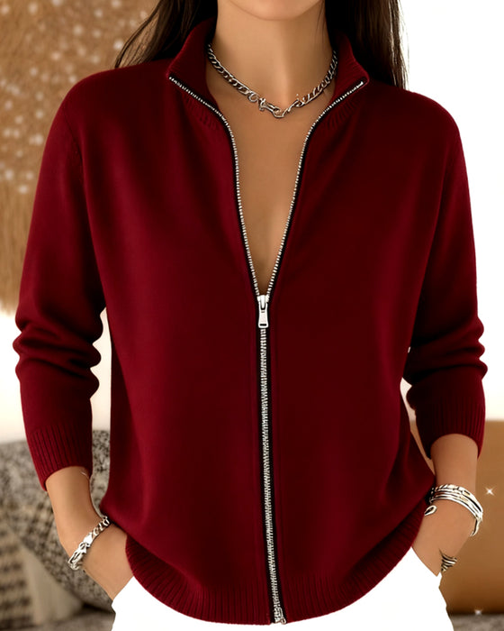 Casual Zipper Fashion Cardigan