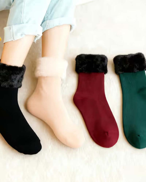 Winter soft plush floor socks