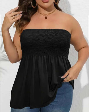 Elastic Strapless A-Line Top