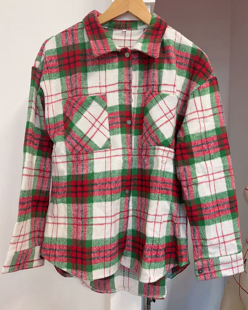 Checkered Woolen Shirt Relaxed Coat