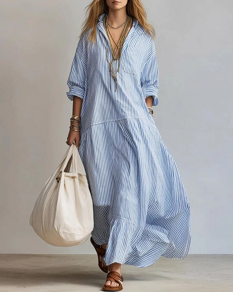 Fashion Striped Long Dress