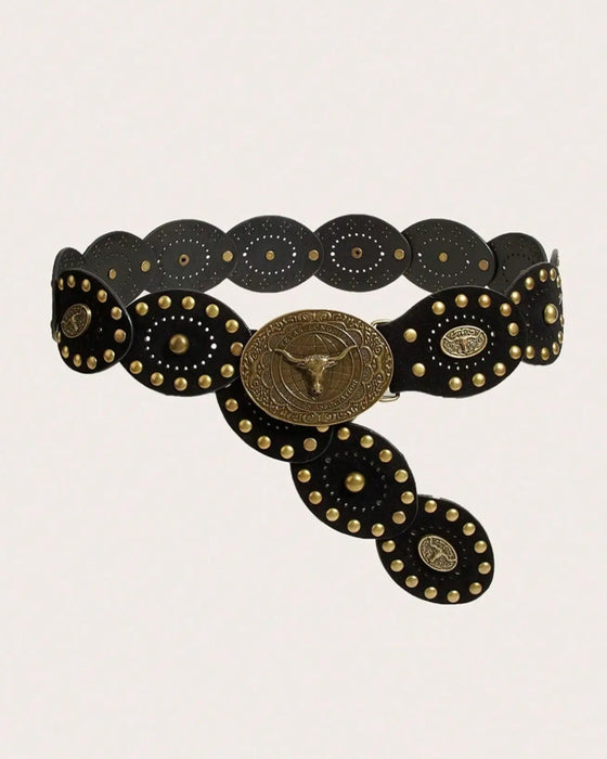 Vintage Leather Buckle Belt