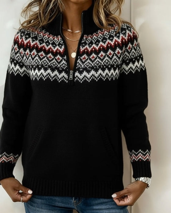 Vintage Half-Zip Collar Pullover