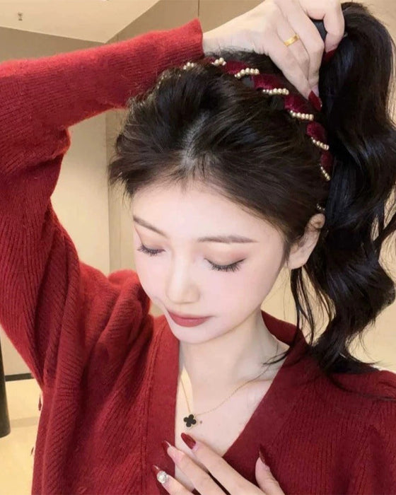 Vintage High Cranium Artificial Pearl Hairband