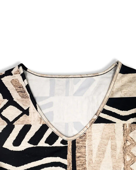 Vintage Geometric Printed Top