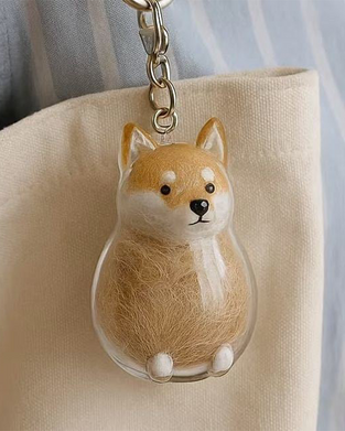 Dog Hair Keepsake Keychain - Memory Capsule Pendant