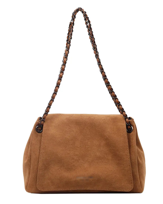 Plain Suede Crossbody Shoulder Bag