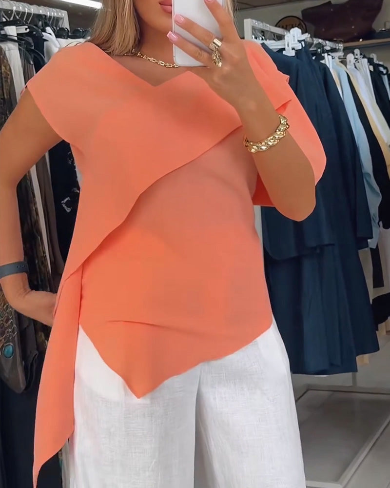 Ruffle Design Fashion Blouse