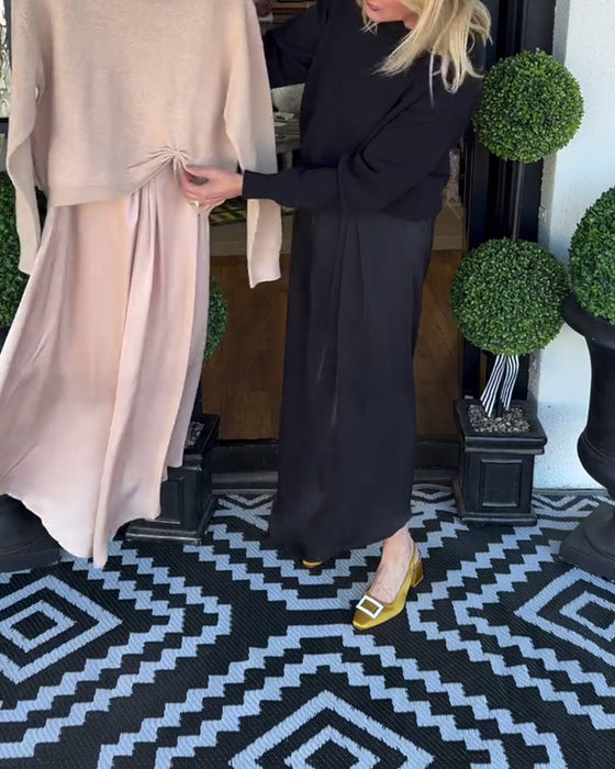 Solid Color Pleated Versatile Set