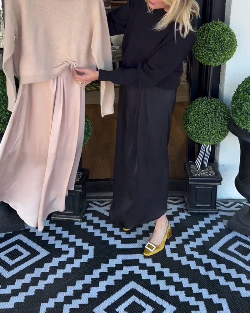 Solid Color Pleated Versatile Set