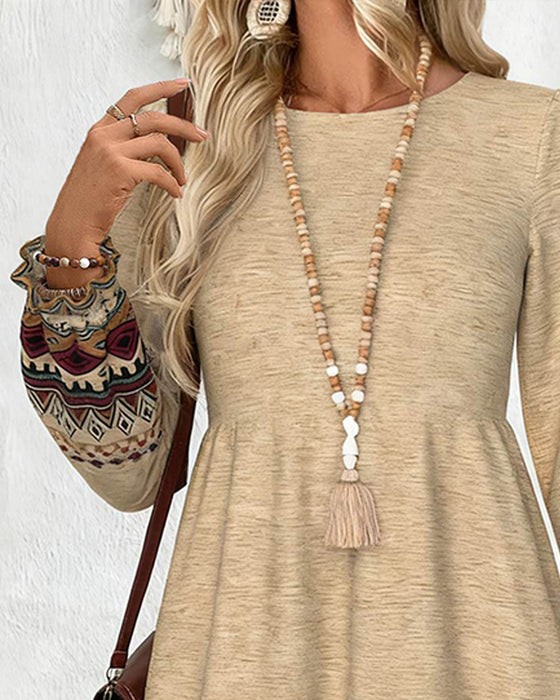 Crew Neck A-Line Dress