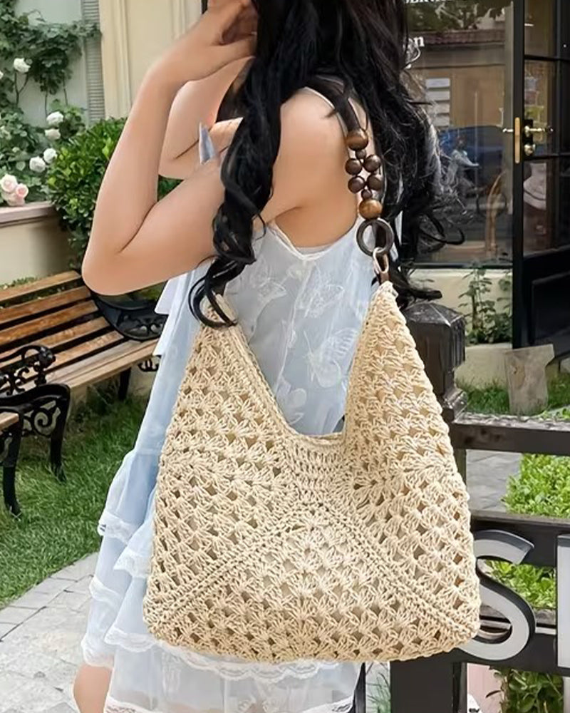 One Shoulder Straw Bag