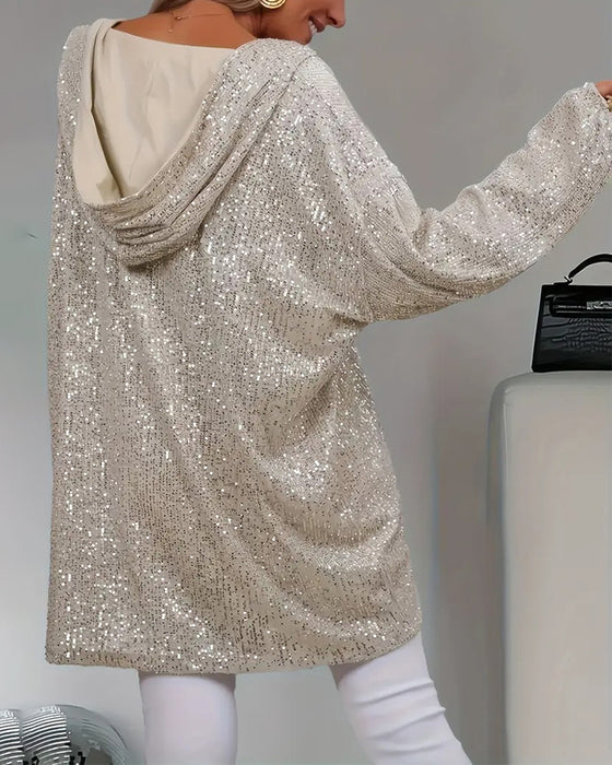 Women's Sparkly Sequin Loose Hoodie