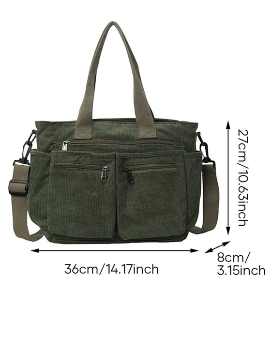 Solid color corduroy bag