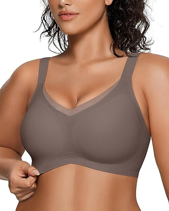 Womens Wireless Bras V Mesh Comfortable Bralette Supportive