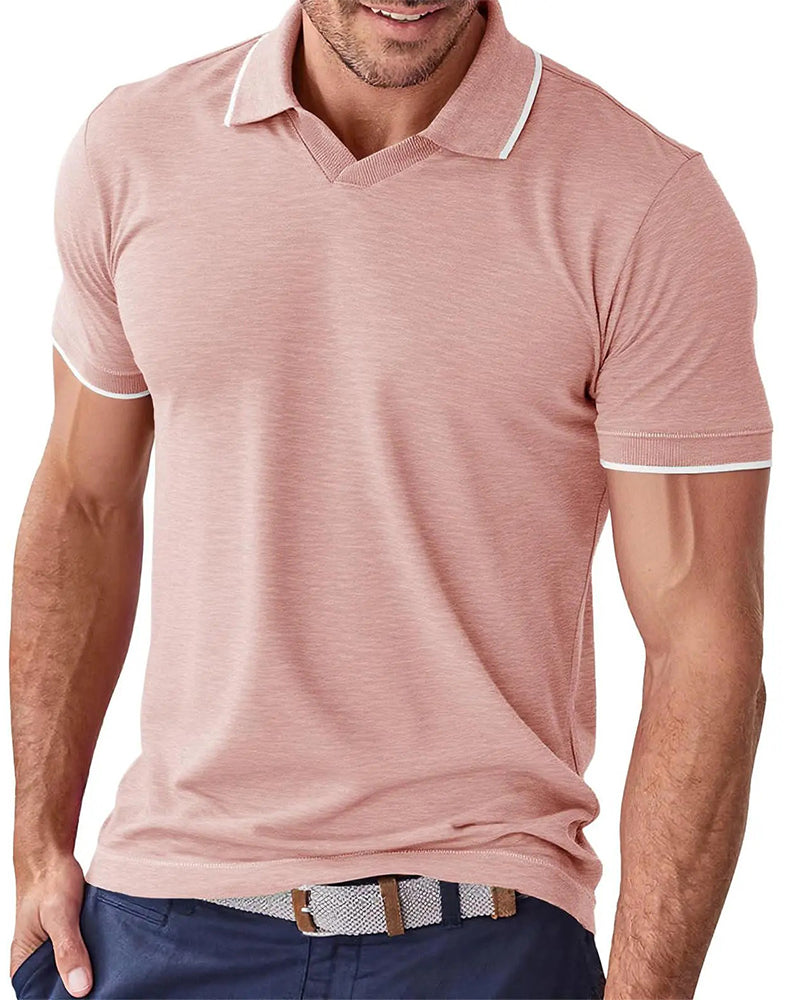 Men's Lapel Short-Sleeved T-Shirt