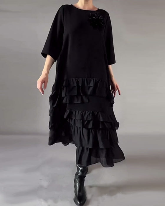 Round Neck Double-Layered Dress