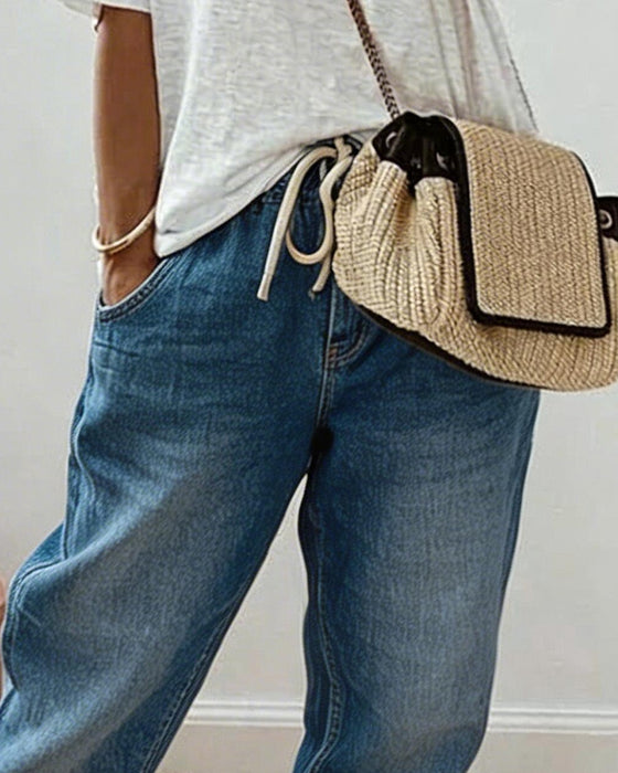 Casual Retro Distressed Jeans