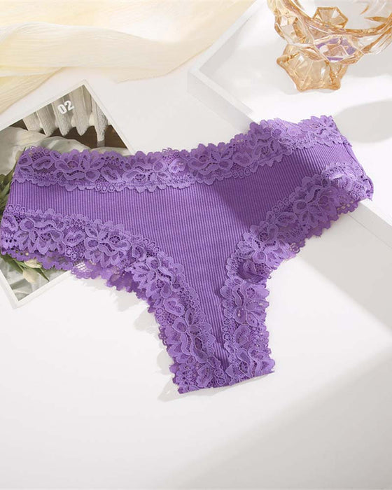 Ribbed-edge triangle panties