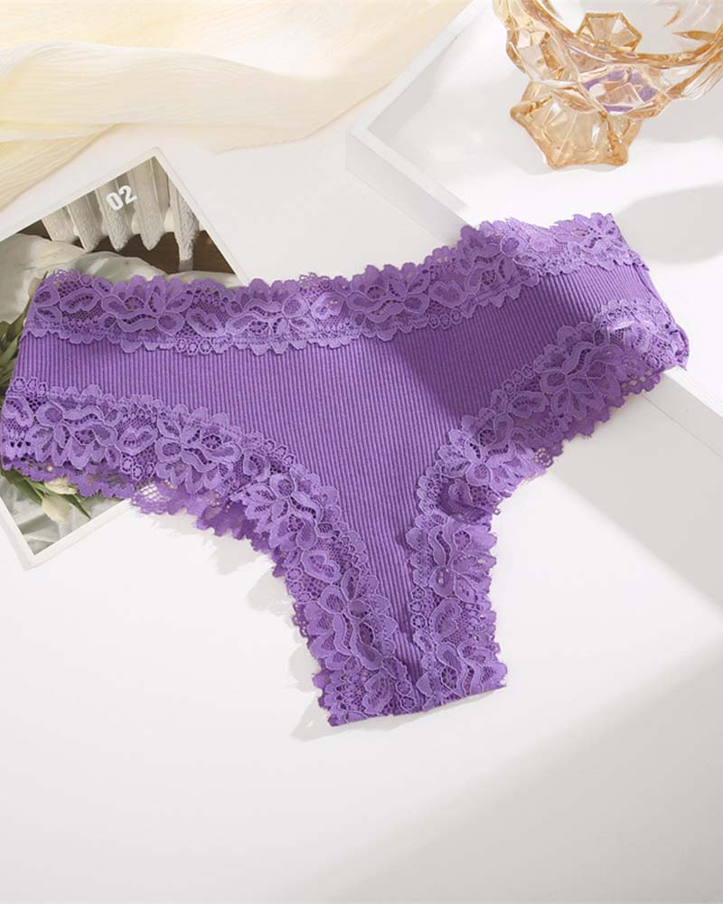 Ribbed-edge triangle panties