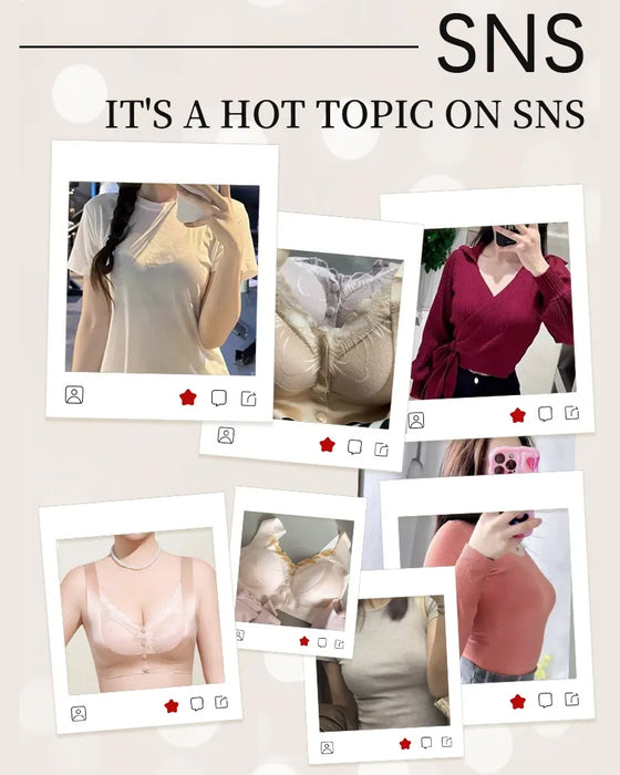 Front Buckle Satin Lace Bra