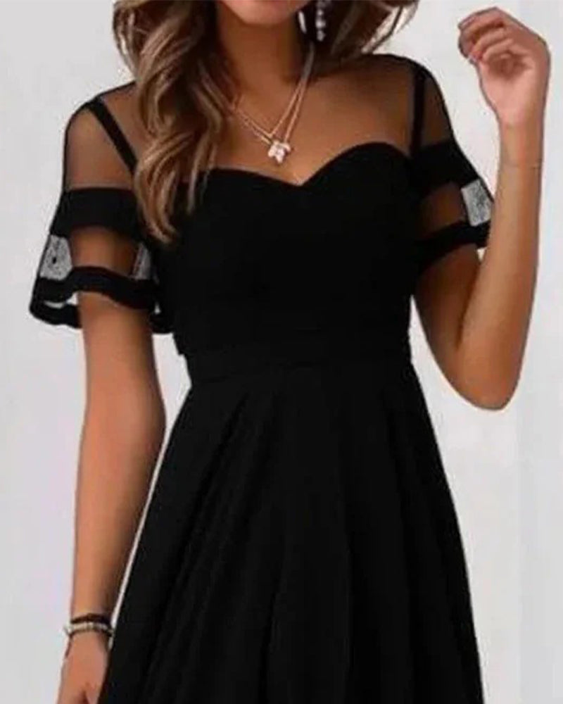 Mesh Patchwork Irregular Dress