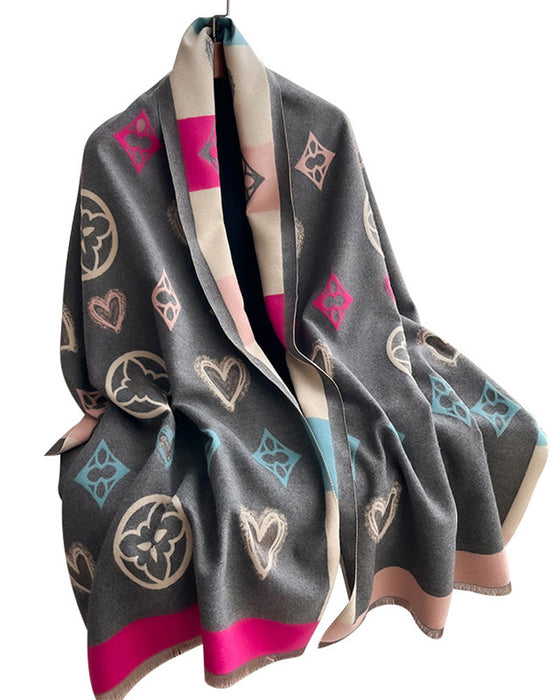 Heart Geometric  Fashion Warm Scarf