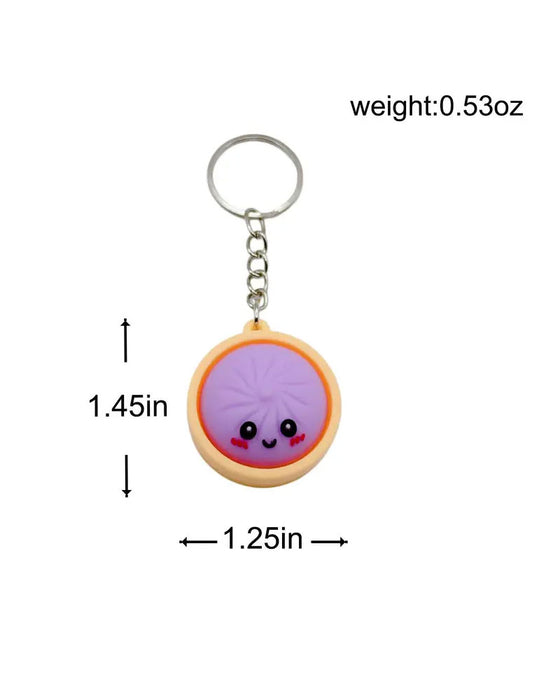 Cute Dumpling Pressable Glow Squishies Fidget Keychain