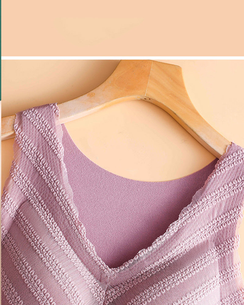 Double-Sided Brushed Velvet Thermal Vest with Chest Pad