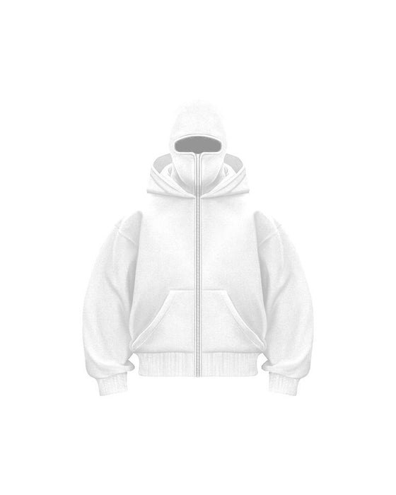 Unisex Double Hood Zip-Up Sweatshirt Coat