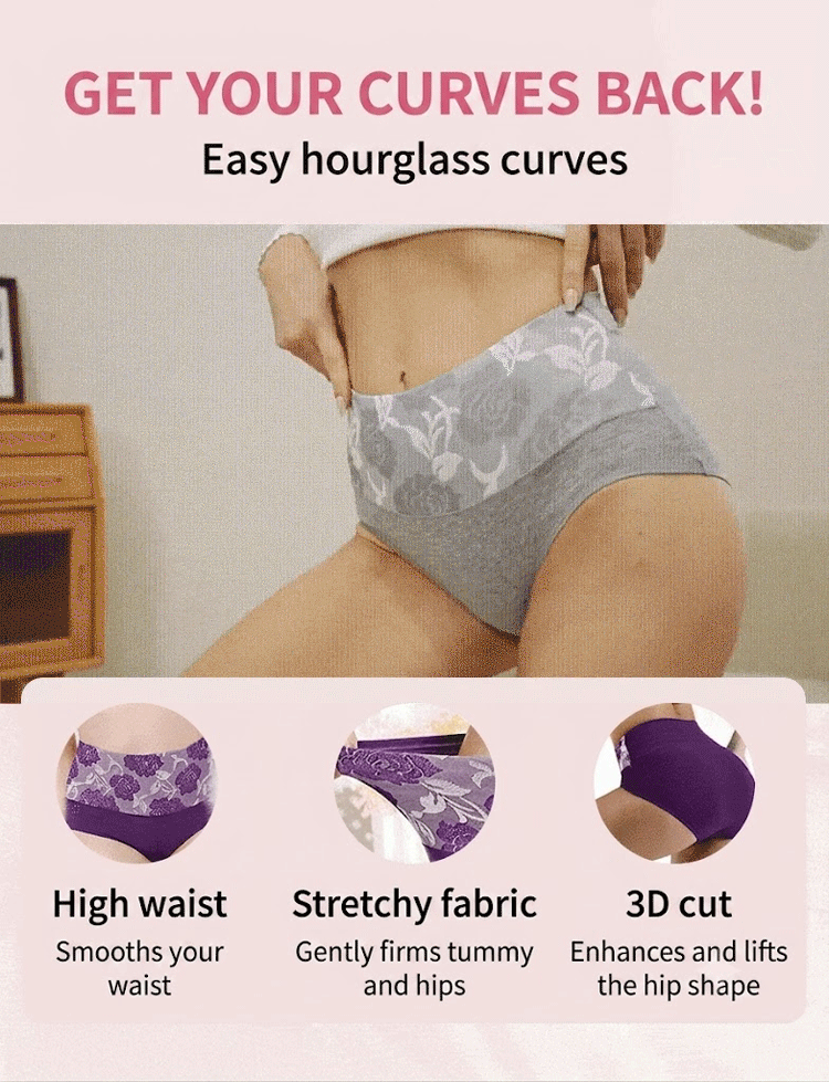 🔥 Women'S High-Waist Tummy Control Panty In Plus Size, Made Of Pure Cotton