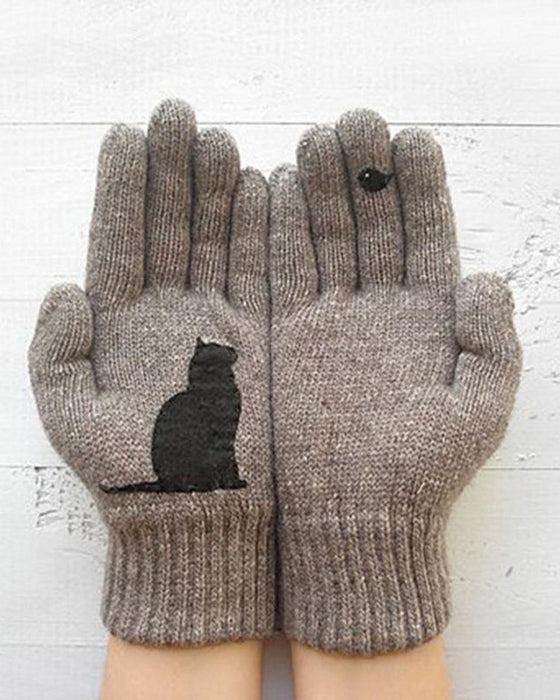 Cat style cotton gloves