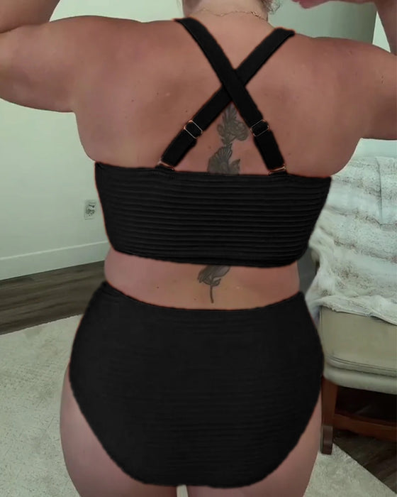 Casual Solid Color Triangle Bikini