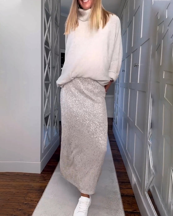 Solid color simple skirt