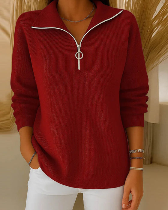 Half-zip Fashion Pullover Jumper