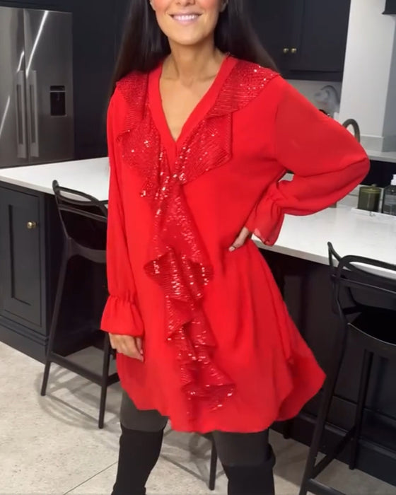 Ruffled elegant style blouse